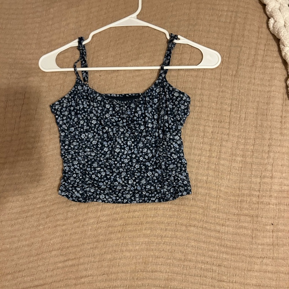 Hollister, blue and red crop tops